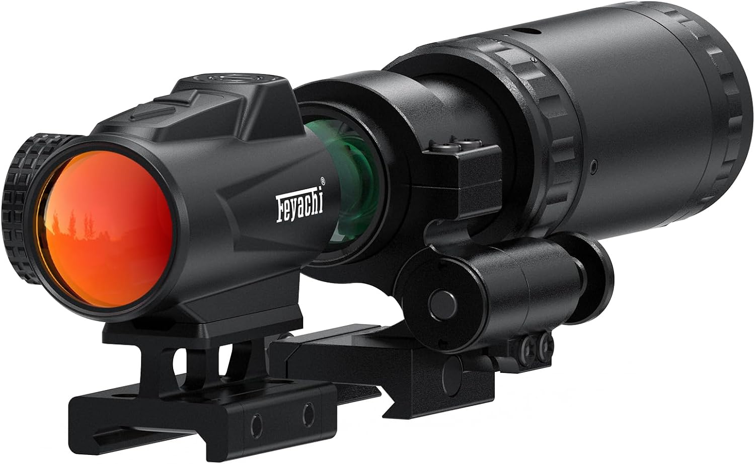 Feyachi V90 2 MOA Red Dot Sights with M37 5X Magnifier Combo Set 1 x 25mm Red Dot and Magnifier Combo Built-in Flip Mount Absolute Co-Witness feyachi Default Title Default Title-