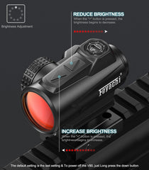 Feyachi V90 2 MOA Red Dot Sight Shake Awake Red Dot Scope Waterproof Rifle Scope 1 x 25mm .75” Rser Mount feyachi Default Title Default Title-