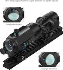 Feyachi M38 5X Red Dot Magnifier with Flip to Side Mount Rifle Scope, Focus Adjustment, Windage & Elevation Adjustable