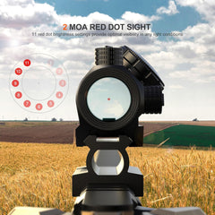 Feyachi M57 1.5X - 5X Magnifier Combo Kit with RS-23 Red Dot Sight, 1 x 22mm Red Dot Scope & Magnifier Built-in Flip Mount Combo