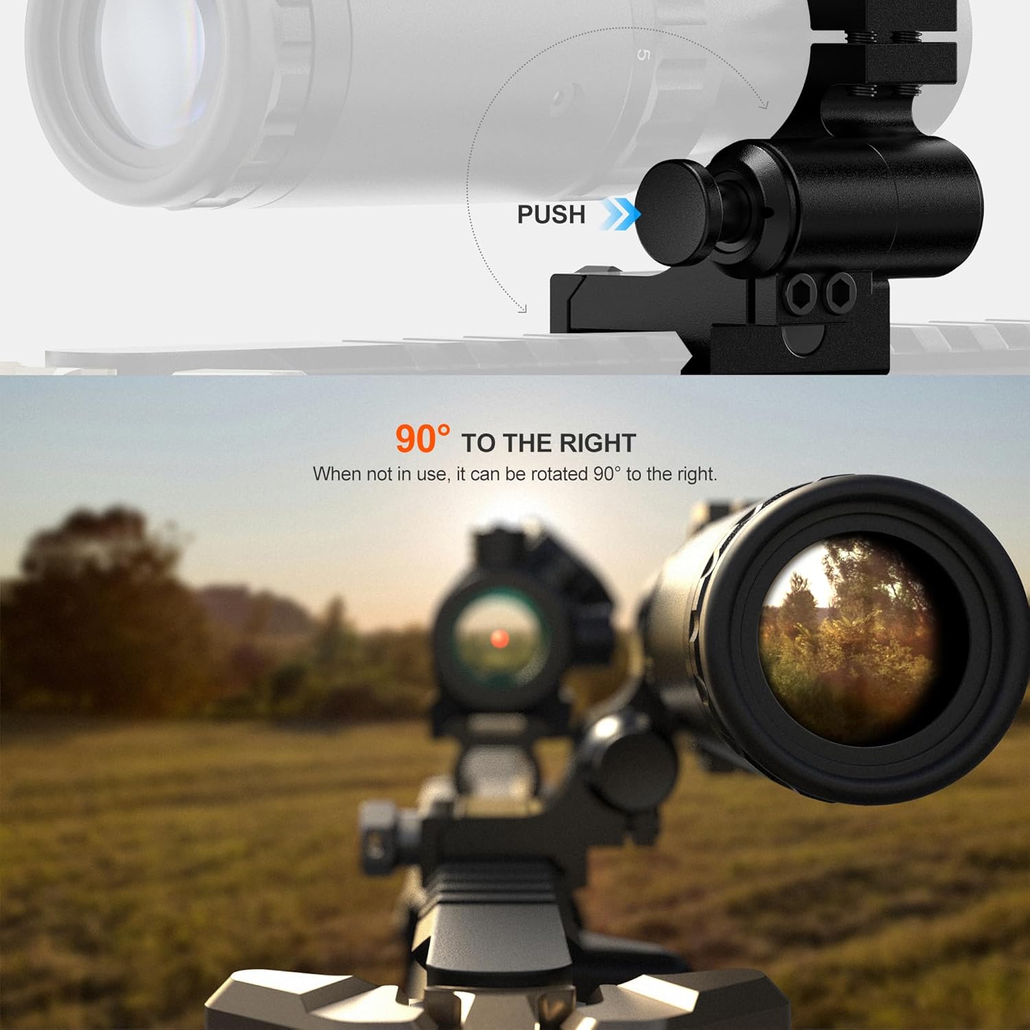 Feyachi M57 1.5X - 5X Magnifier Combo Kit with RS-23 Red Dot Sight, 1 x 22mm Red Dot Scope & Magnifier Built-in Flip Mount Combo